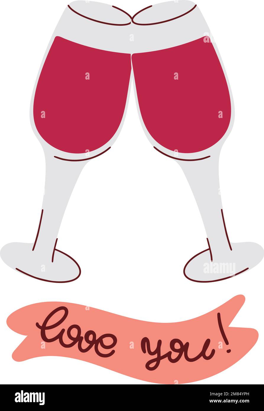 Hand drawn wine glasses clip art Stock Vector Image & Art Alamy