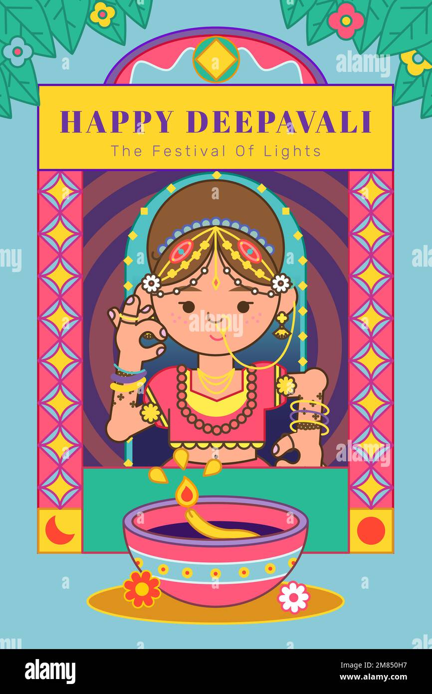 The goddess Lakshmi Diwali festival background vector Stock Vector