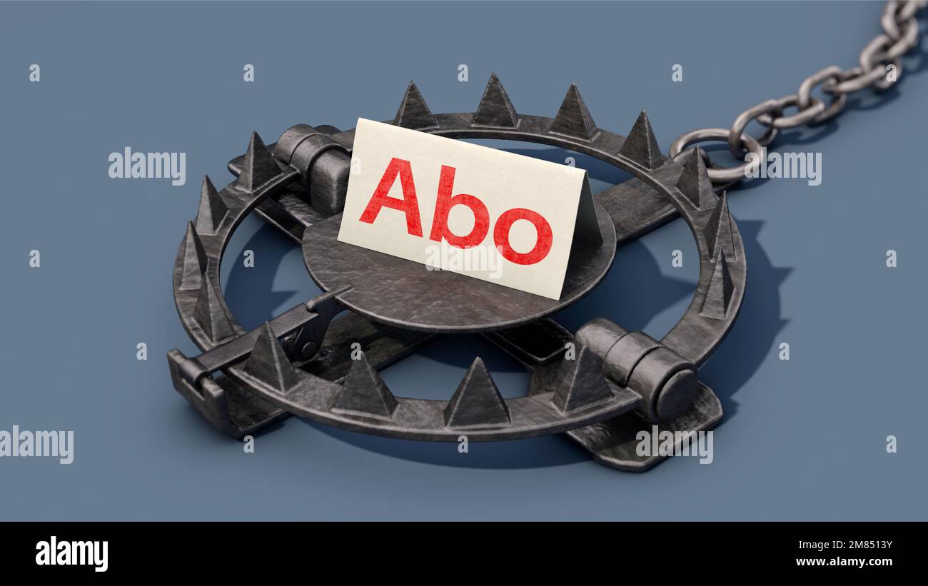 A trap with the German text 'Abo' (subscription) Stock Photo