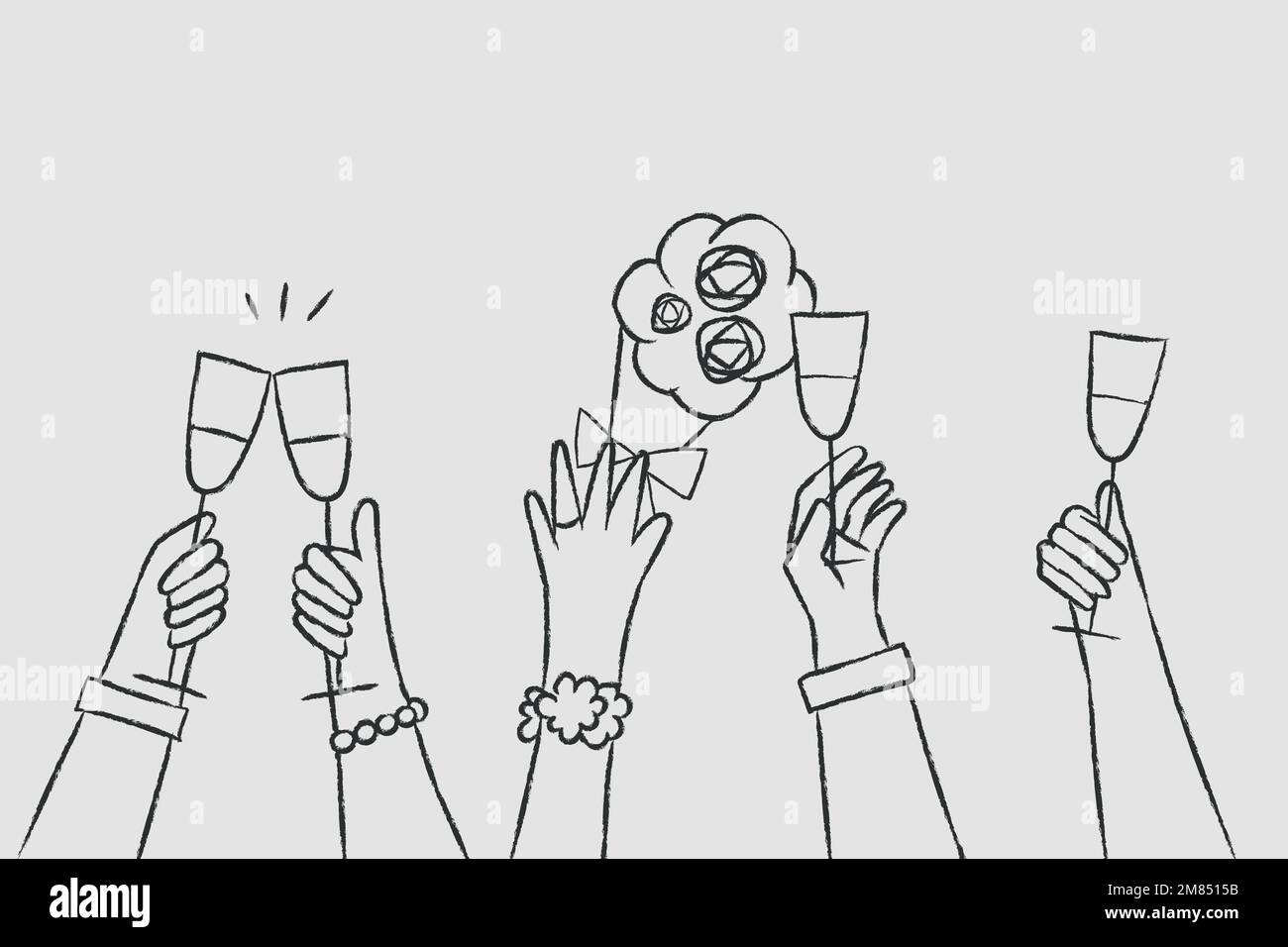 Wedding celebration vector hand holding drinks Stock Vector Image & Art ...