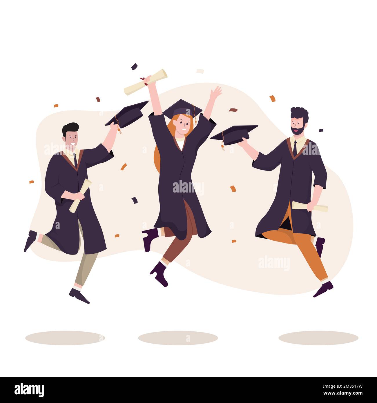 Graduating from college Stock Vector Images - Alamy