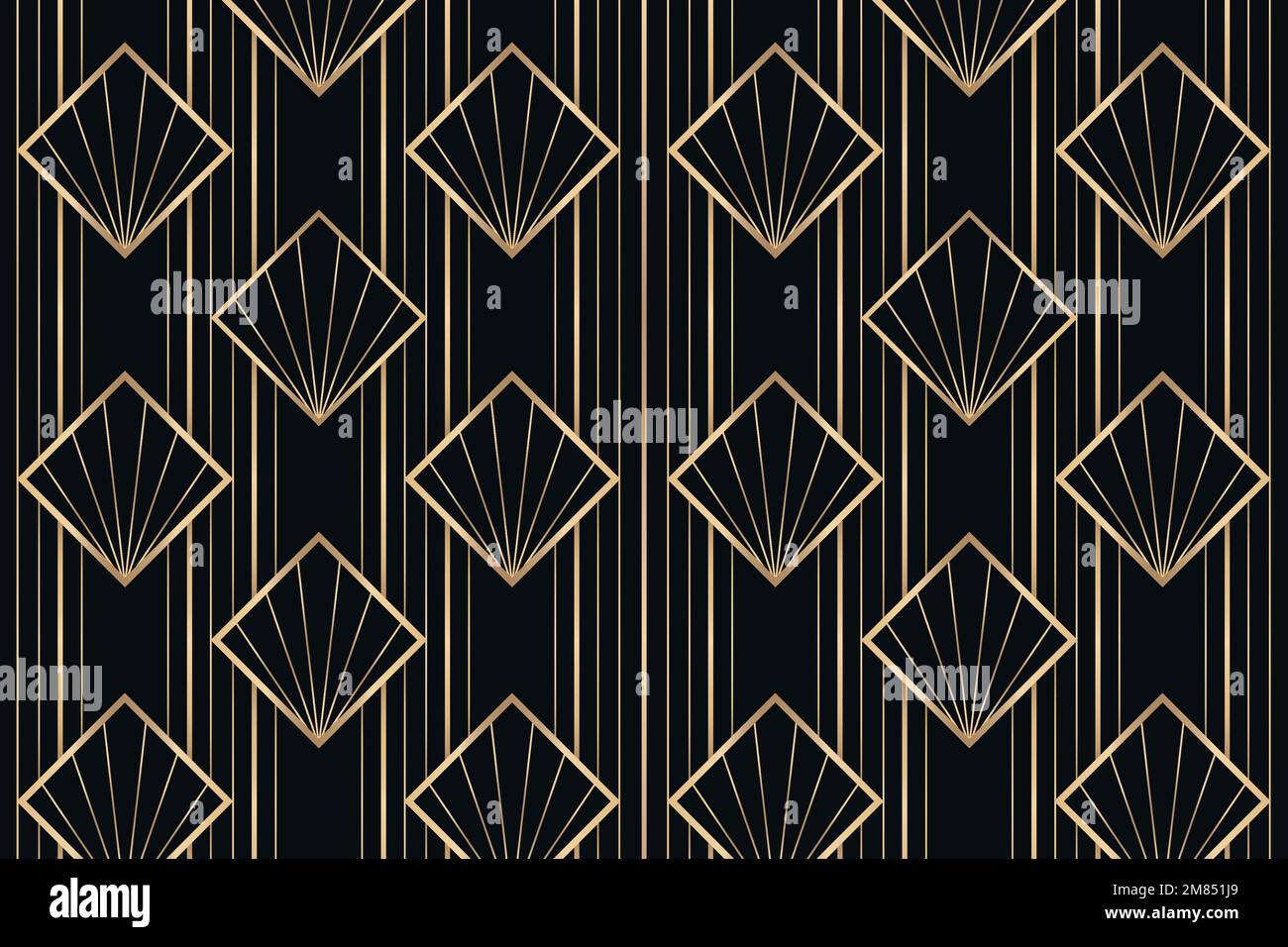 Art deco vector frame with geometric pattern on dark background Stock Vector