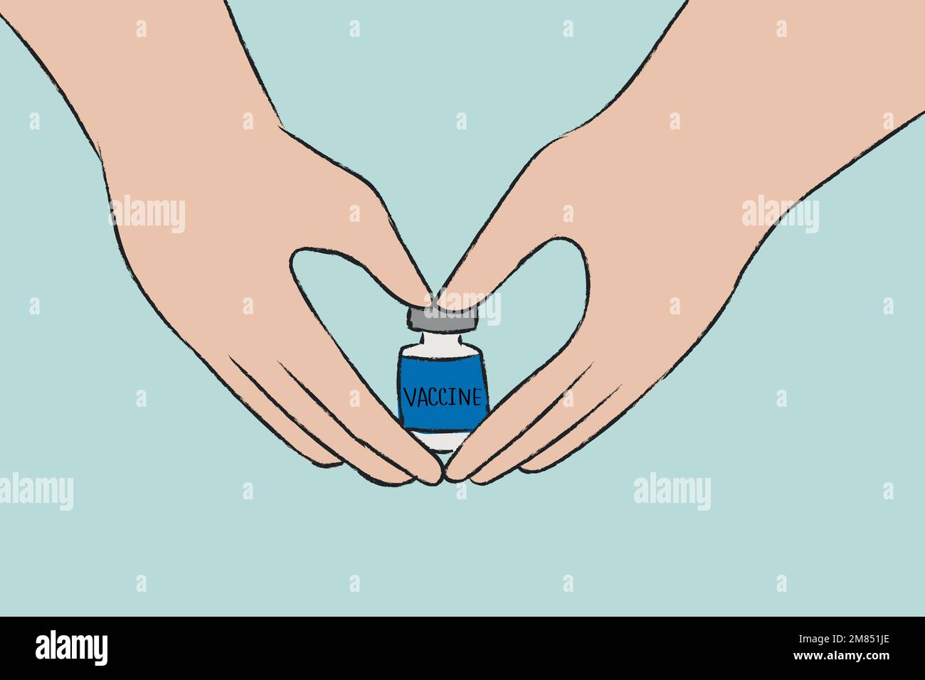Vaccination hand drawn vector, big pharma concept Stock Vector