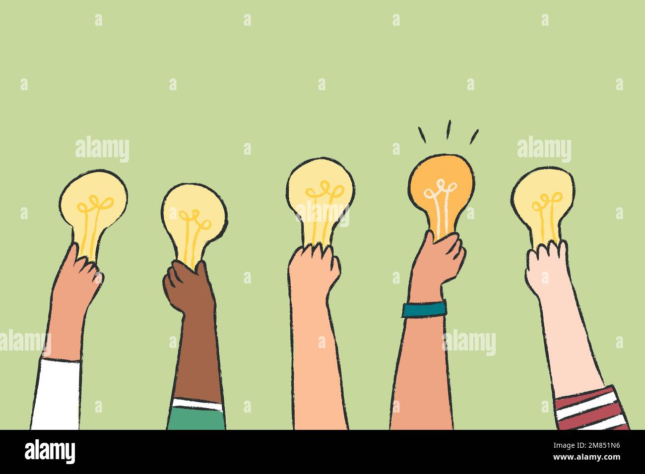 Creative ideas vector, light bulb doodle Stock Vector