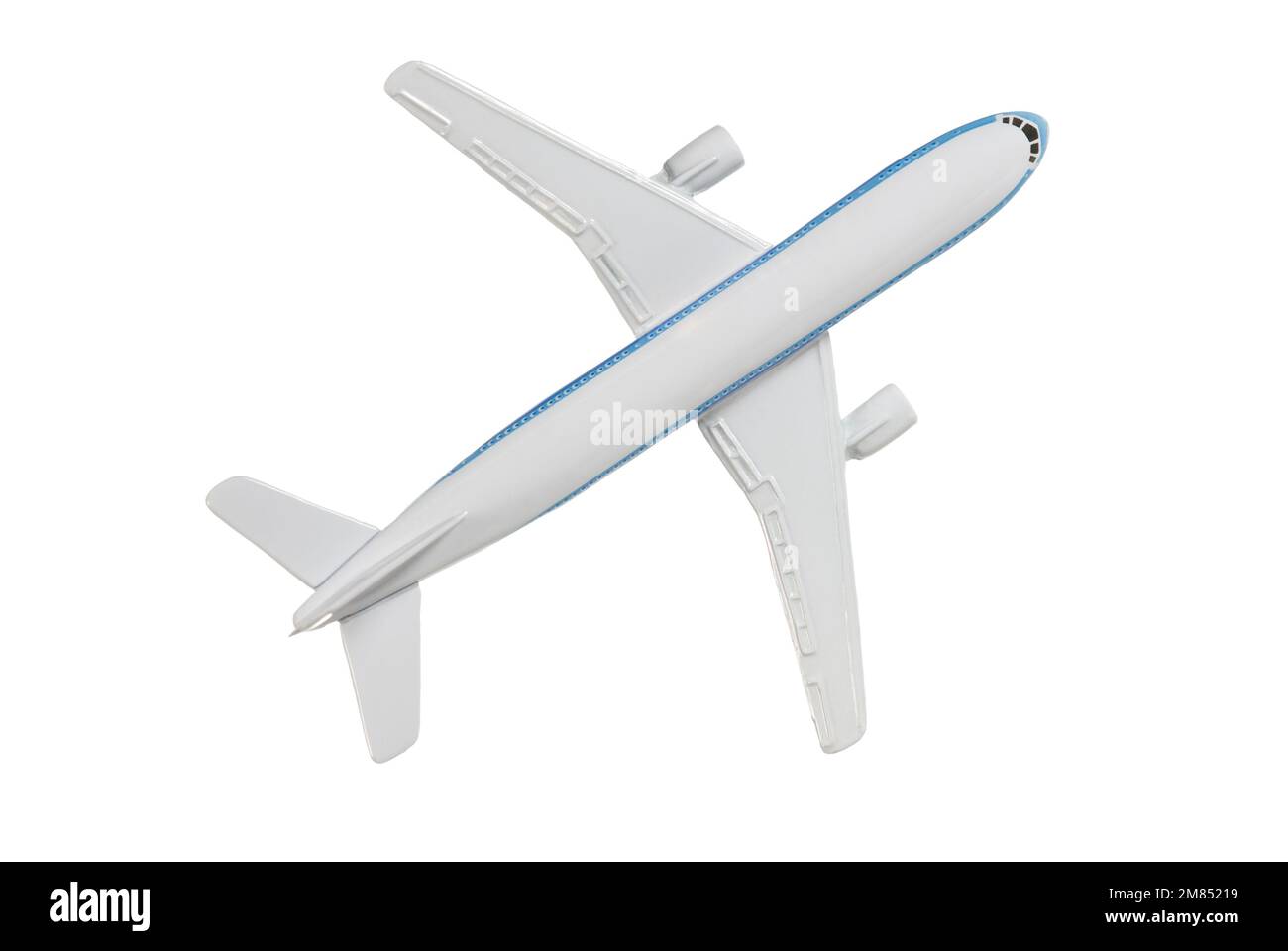 Model jet airplane on white Stock Photo