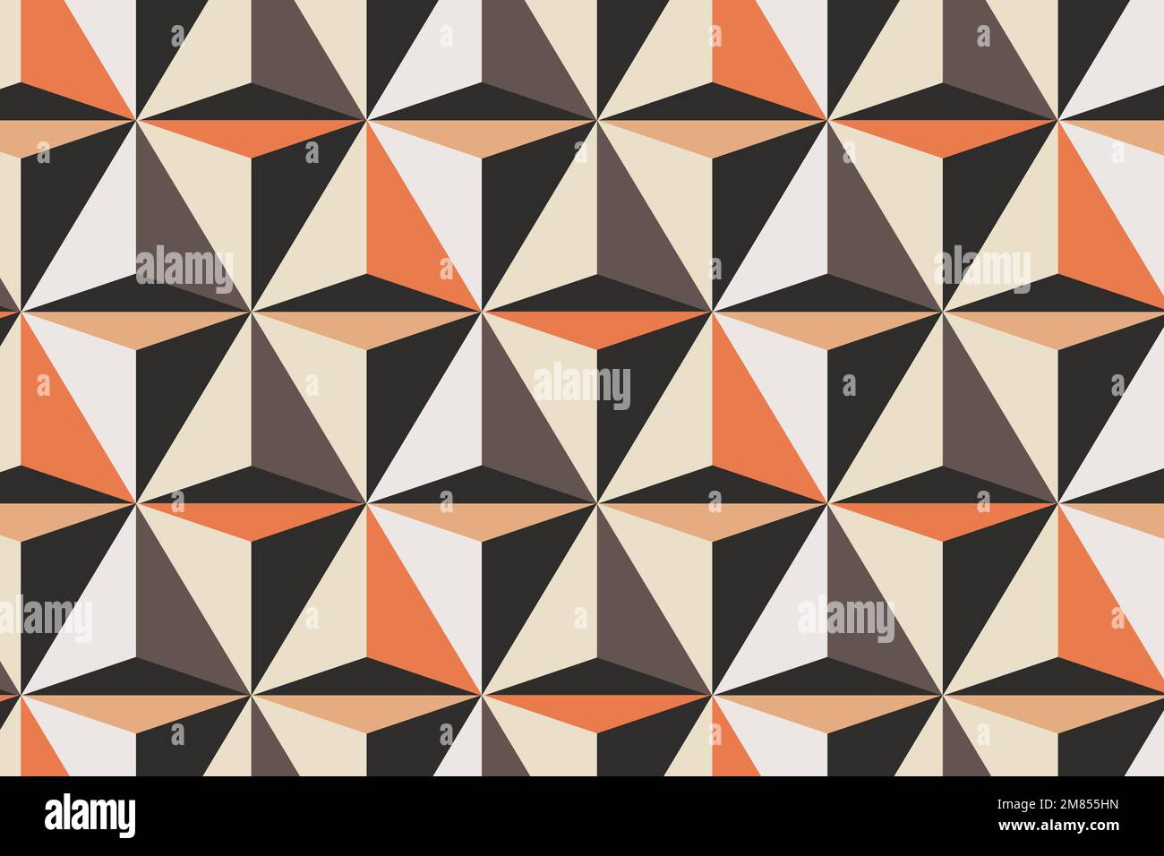 Triangle 3D geometric pattern vector orange background in abstract style Stock Vector