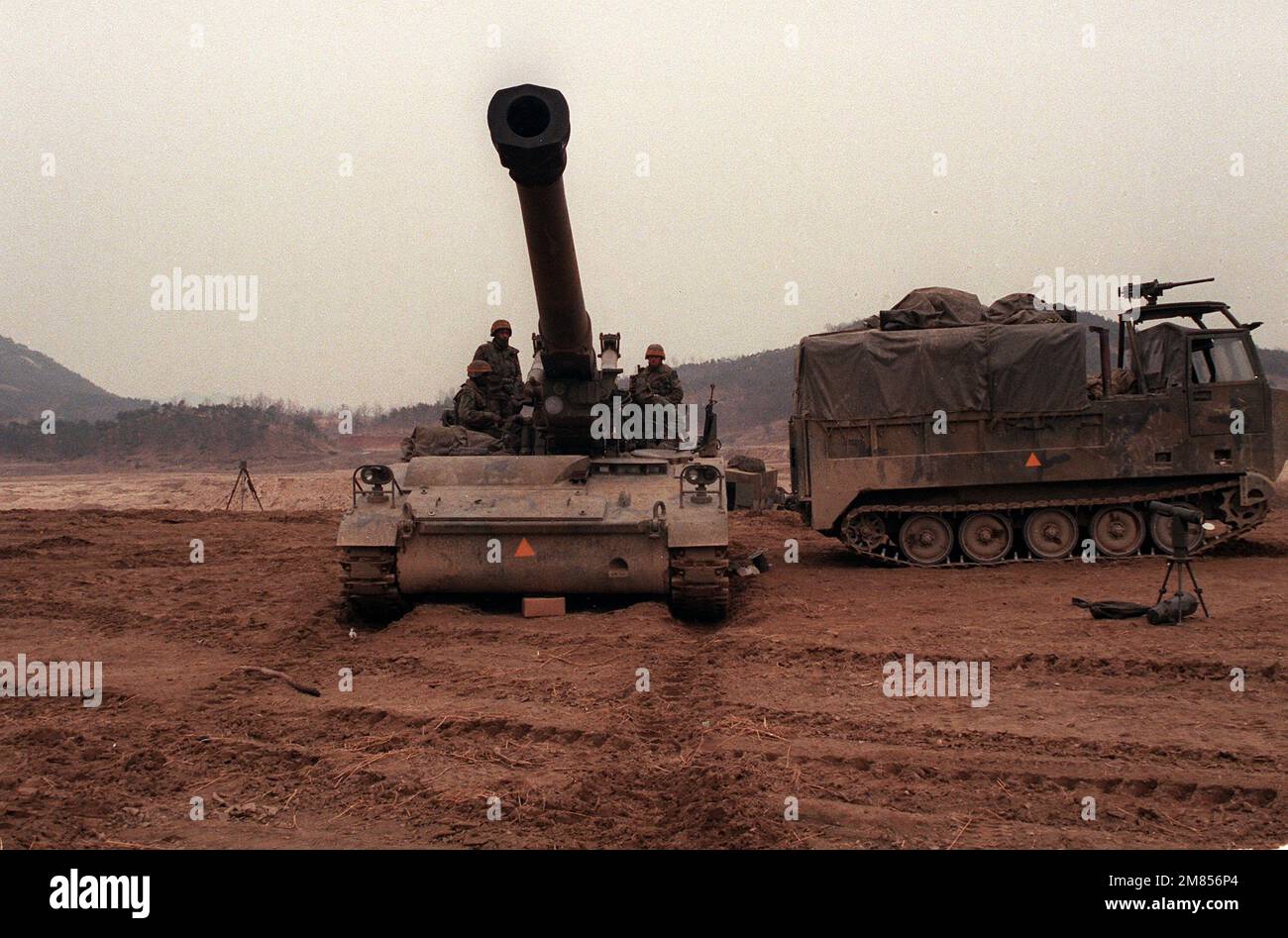 Members Of Battery A, 6th Bn., 37th Field Artillery, Prepare An M-110A2 ...