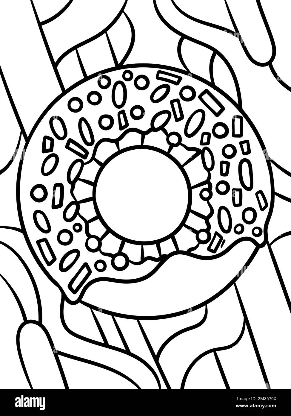 Donut Sweet Food Coloring Page for Kids Stock Vector Image & Art Alamy