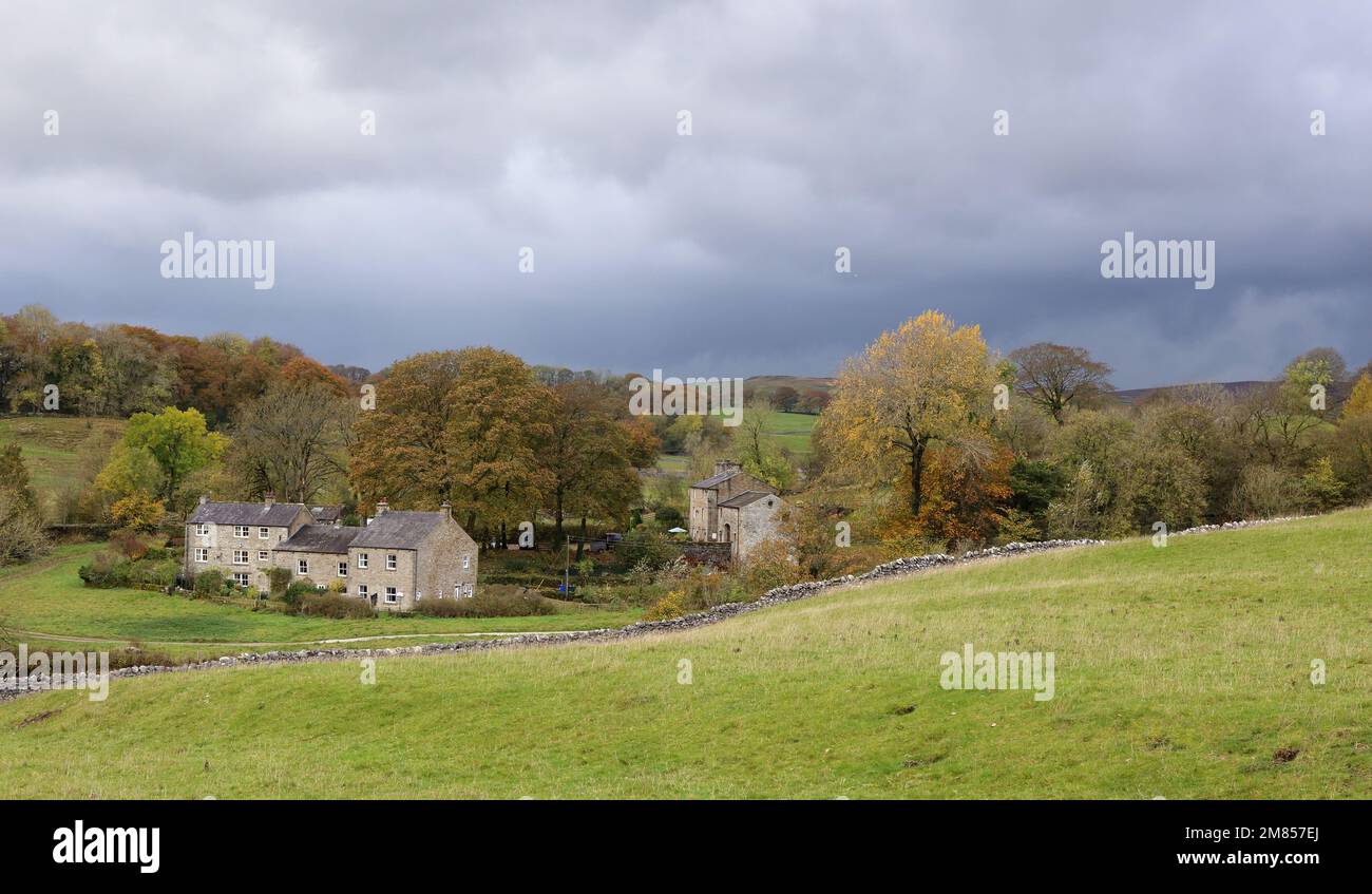 Rain Clouds Gather over Yorkshire Dales. Stock Photo