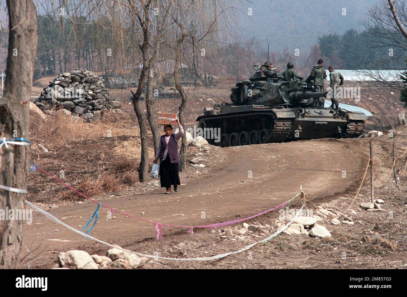 An M60A3 main battle tank of the 2nd Bn., 72nd Armor, 2nd Inf. Div