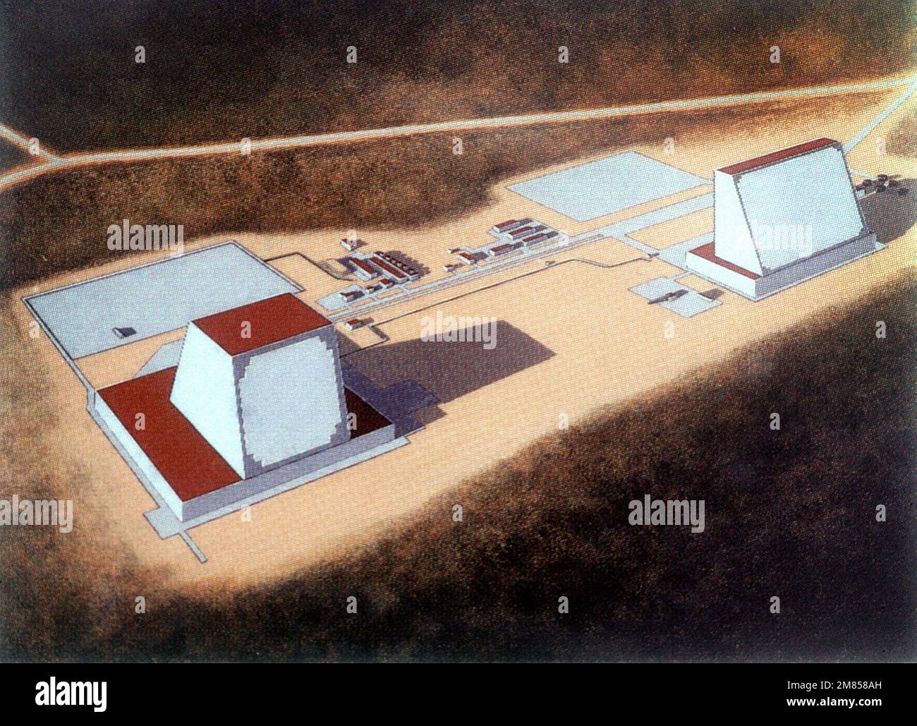 An artist's concept of the receiver and transmitter of the Soviet large ...