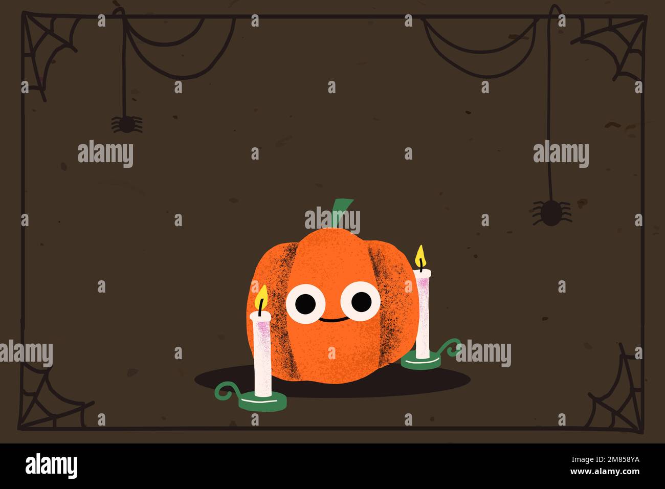 Halloween frame vector, cute jack-o'-lantern pumpkin Stock Vector