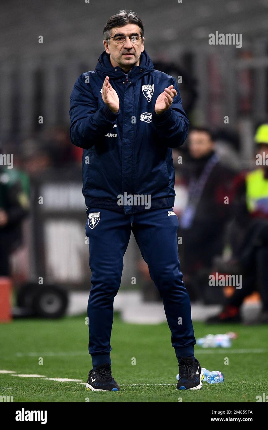 Milan, Italy. 11 January 2023. Ivan Juric, head coach of Torino FC,  gestures during the Coppa