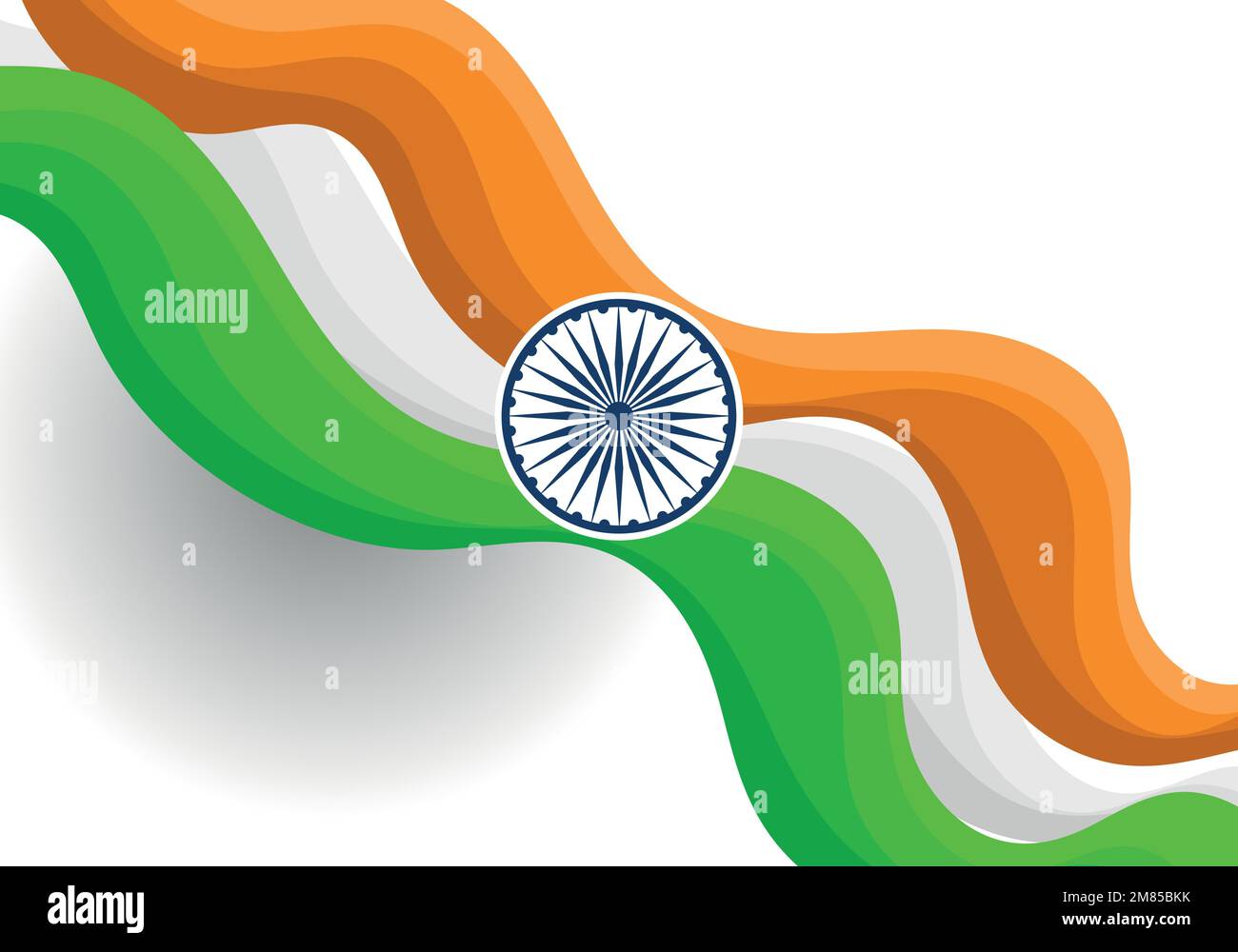 15th of august independence day of india with wavy flag design Stock ...