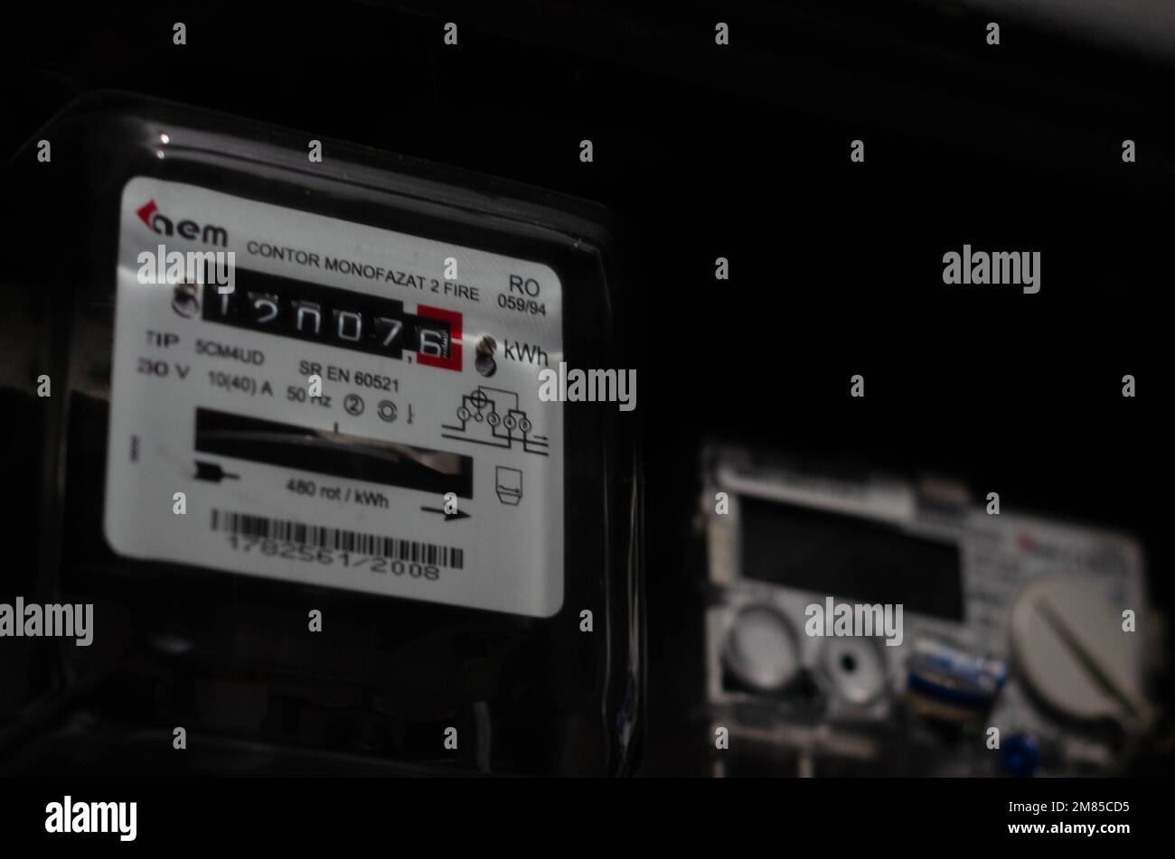 Analog screen of household natural energy meter. Utility bills