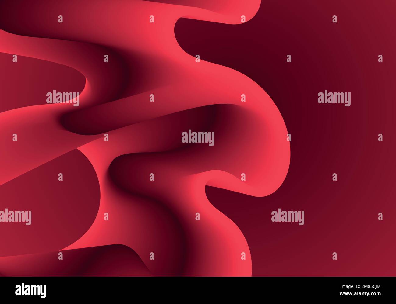 Red fluid wave. Duotone geometric compositions with gradient 3d flow shape. Innovation mode vector Stock Vector