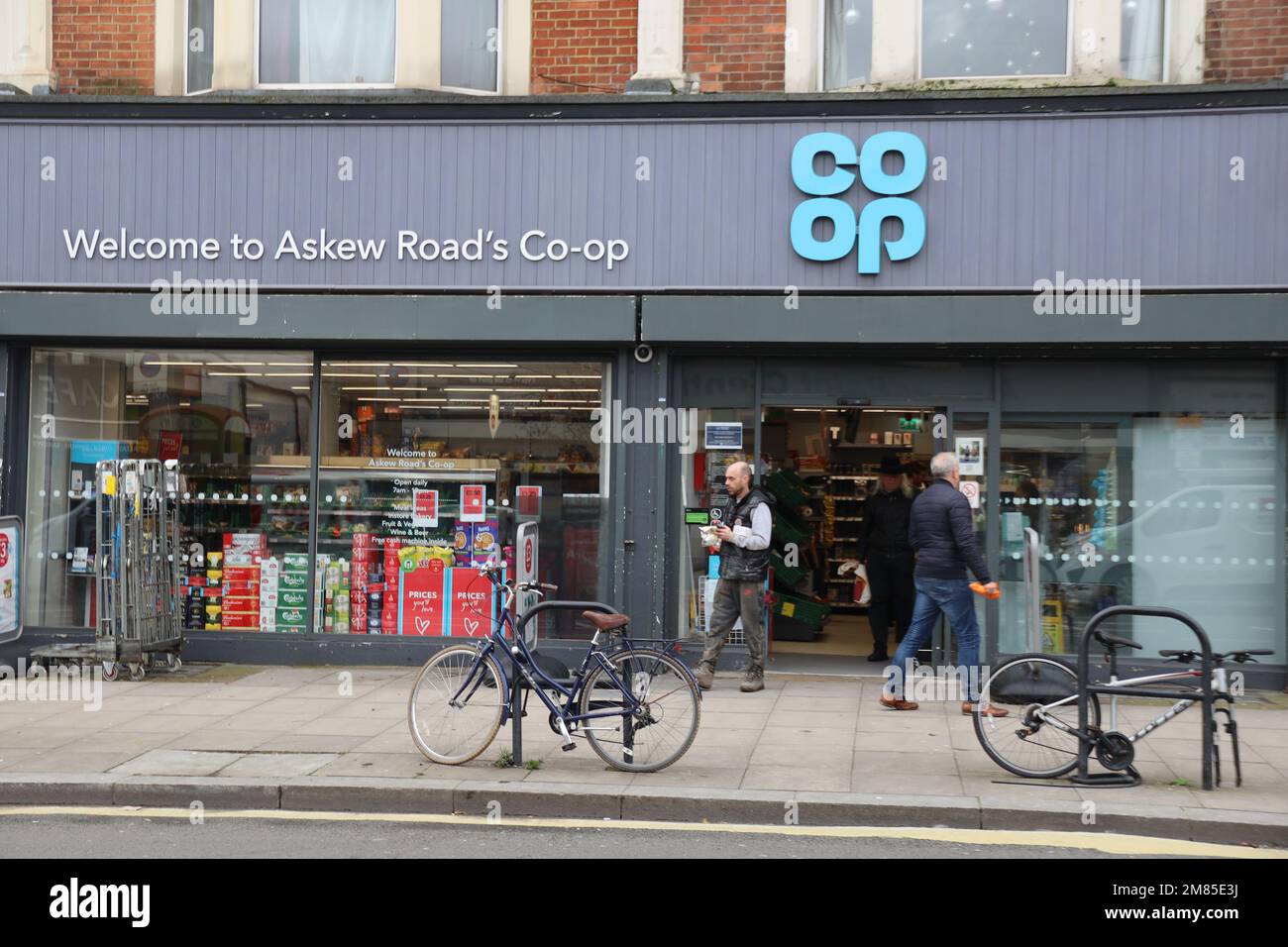 LONDON, UK - Jan, 11, 2023: Askew Road Co-Op exterior. Stock Photo
