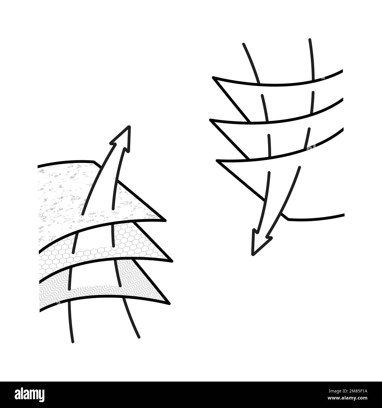 Multilayered material absorbents set Stock Vector
