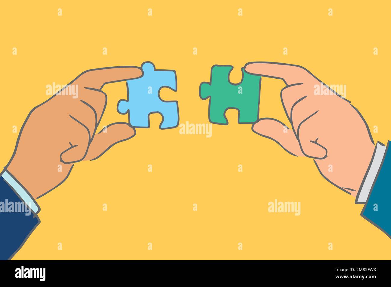 Connecting hands illustration Stock Vector Images - Alamy
