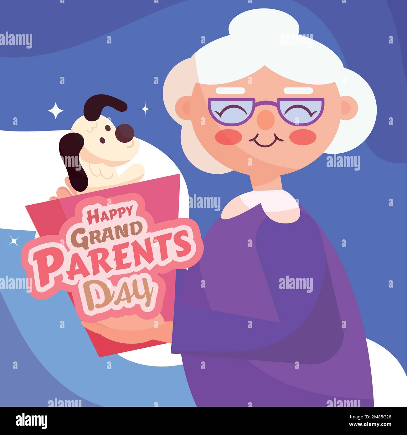 Happy grandparents day poster with happy grandma character Vector Stock ...