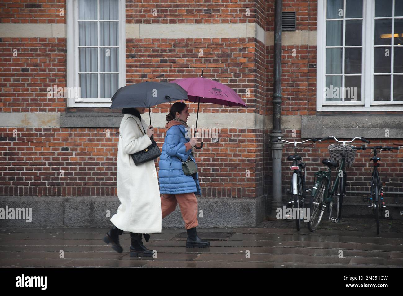 Copenhagen /Denmmark/12 January 2023/Weather rainy fall in danish capital Copenhagen Denmark
