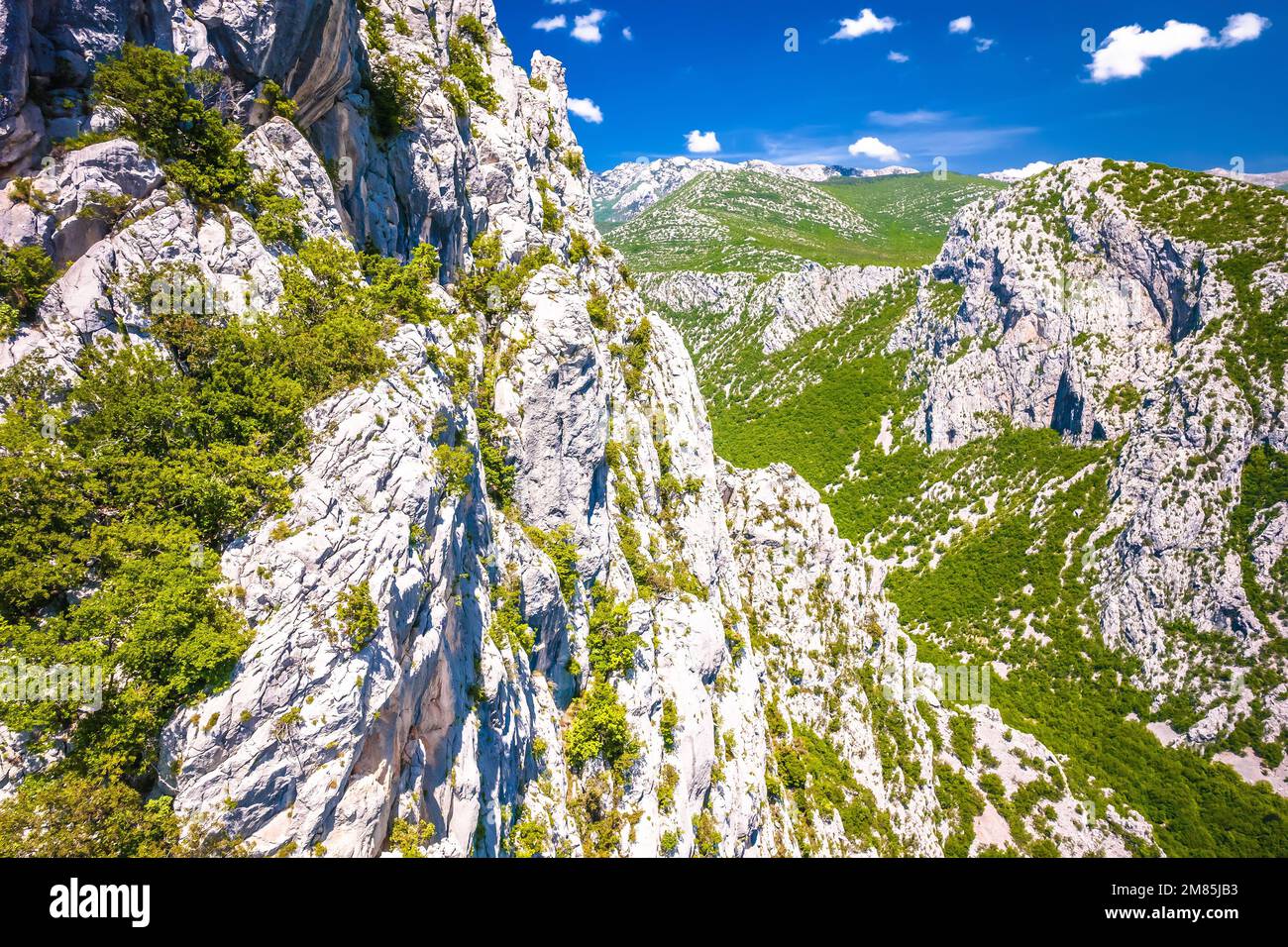 Scenic canyon of Paklenica national park, Velebit mountain range in Croatia Stock Photo