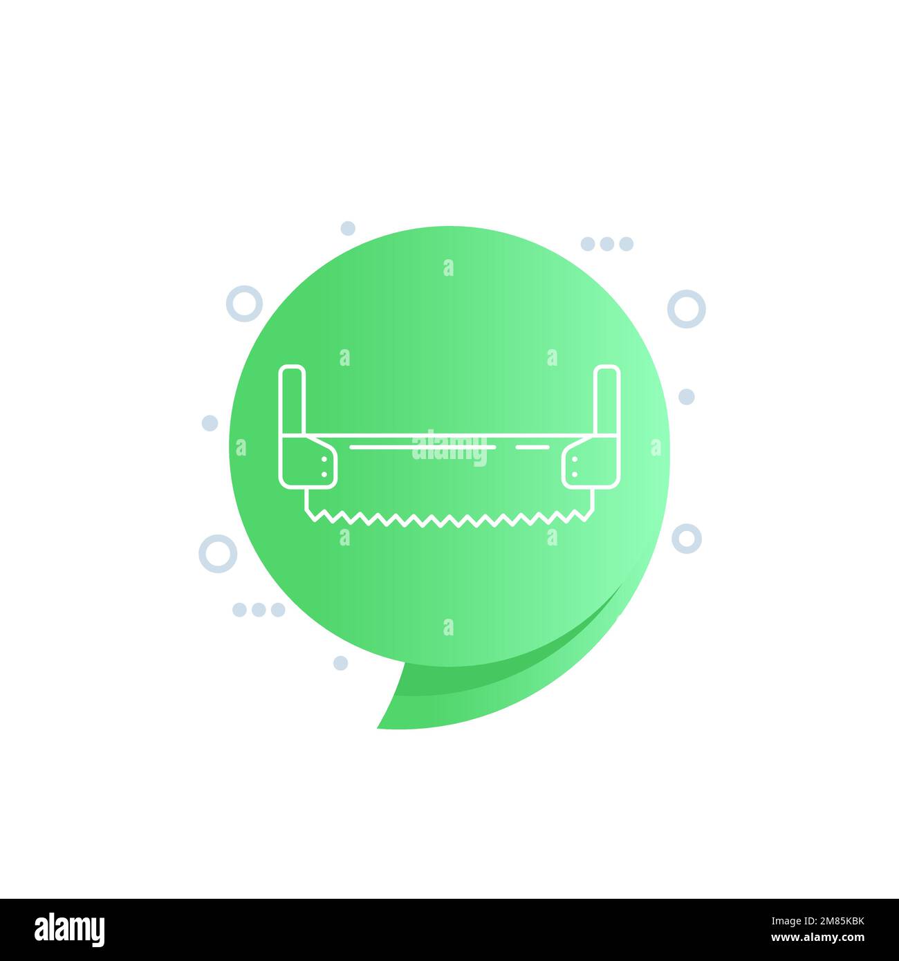 two-man saw line icon, vector Stock Vector