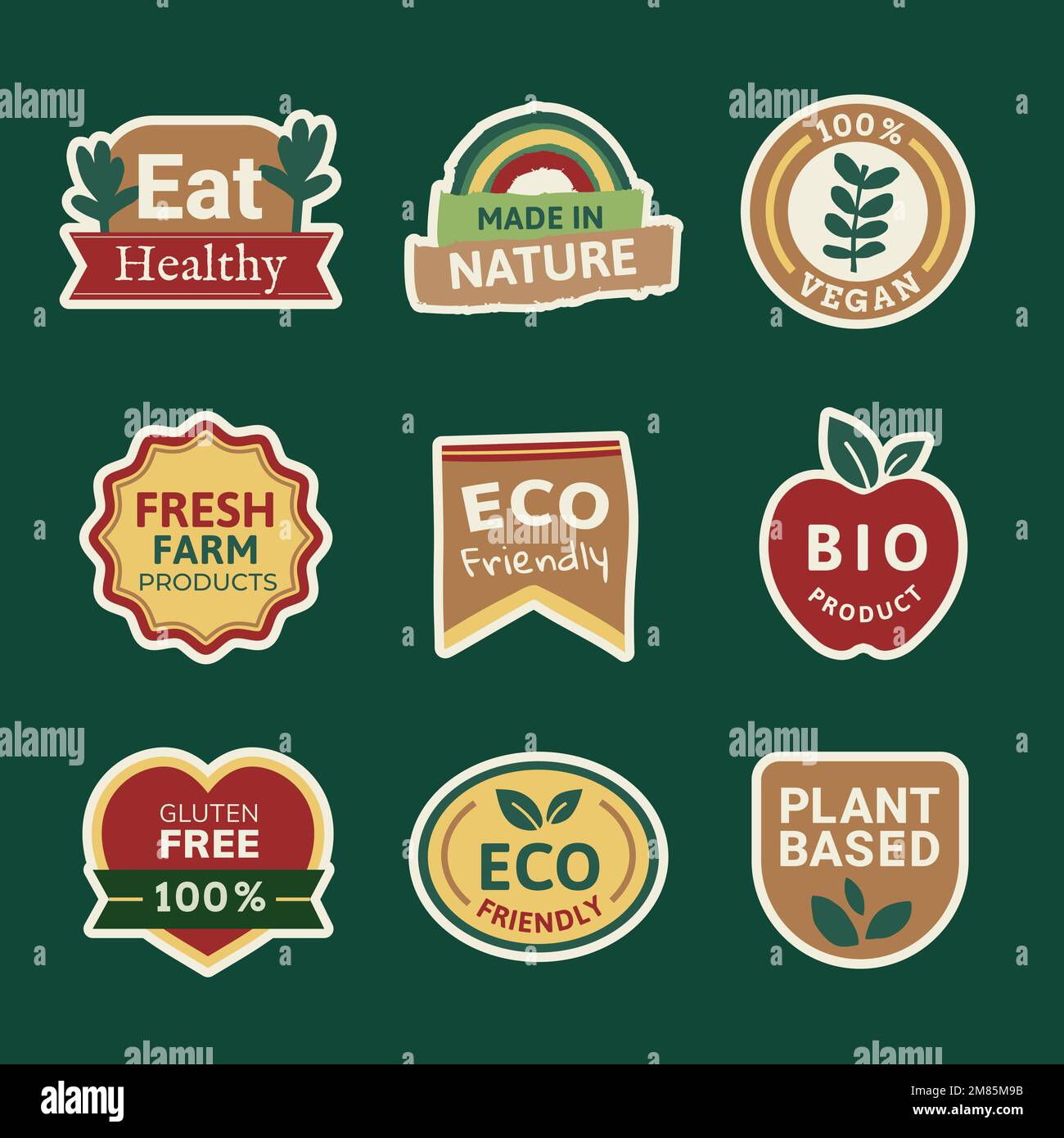 Organic Products Badges Set Vector For Food Marketing Campaigns Stock organic-products-badges-set-vector-for-food-marketing-campaigns-stock