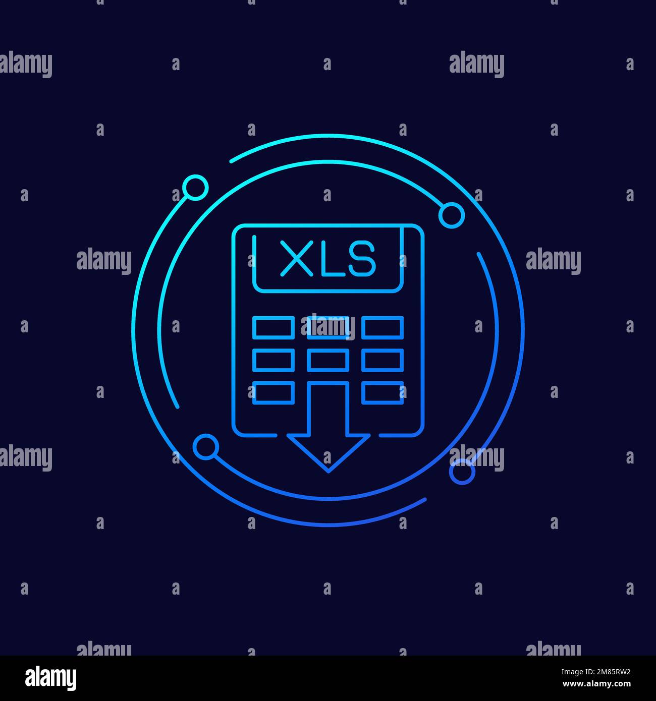 xls icon, download document linear vector, eps 10 file, easy to edit Stock Vector