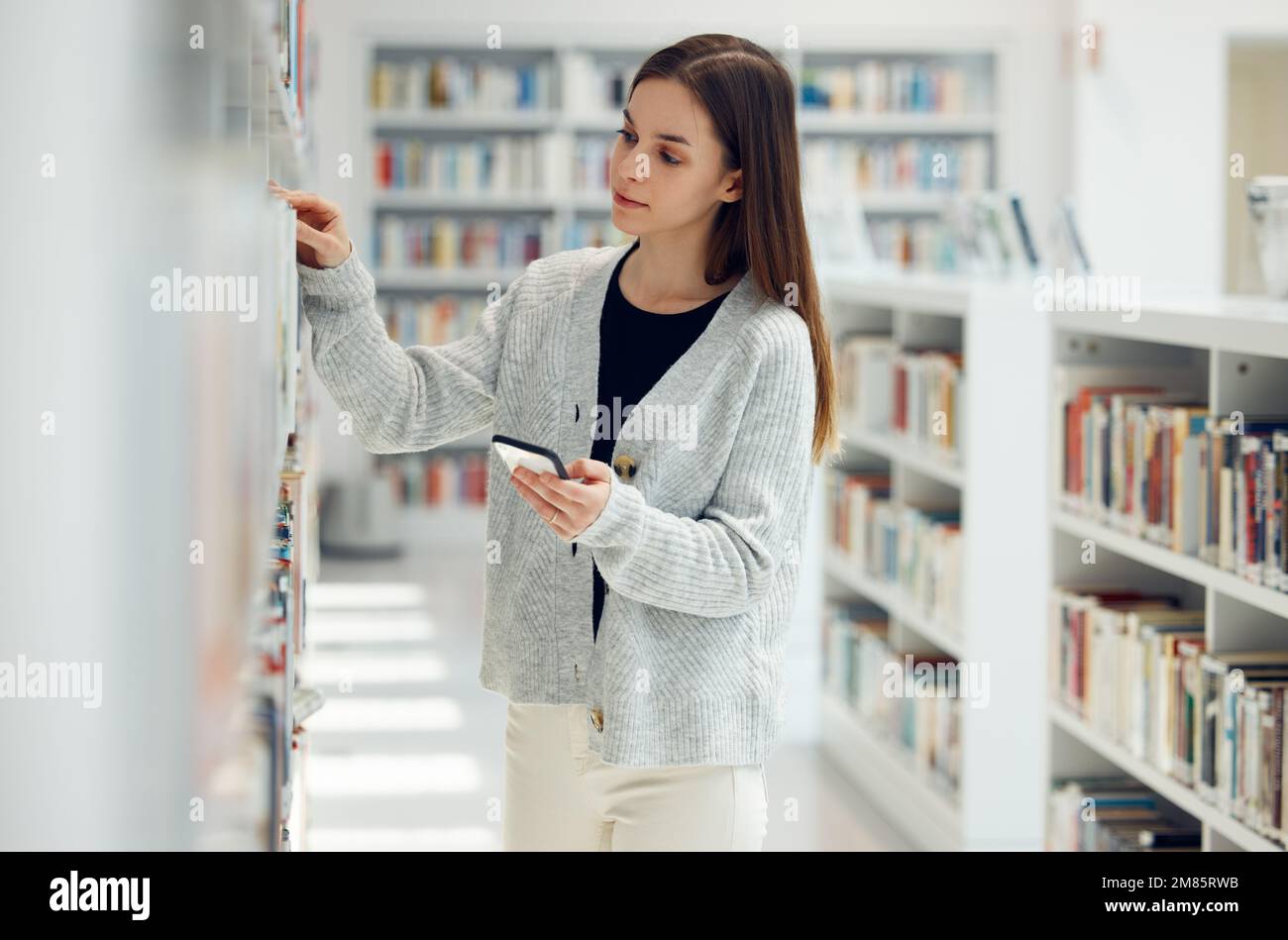 Library Study Phone English school system hi-res stock photography and images - Alamy