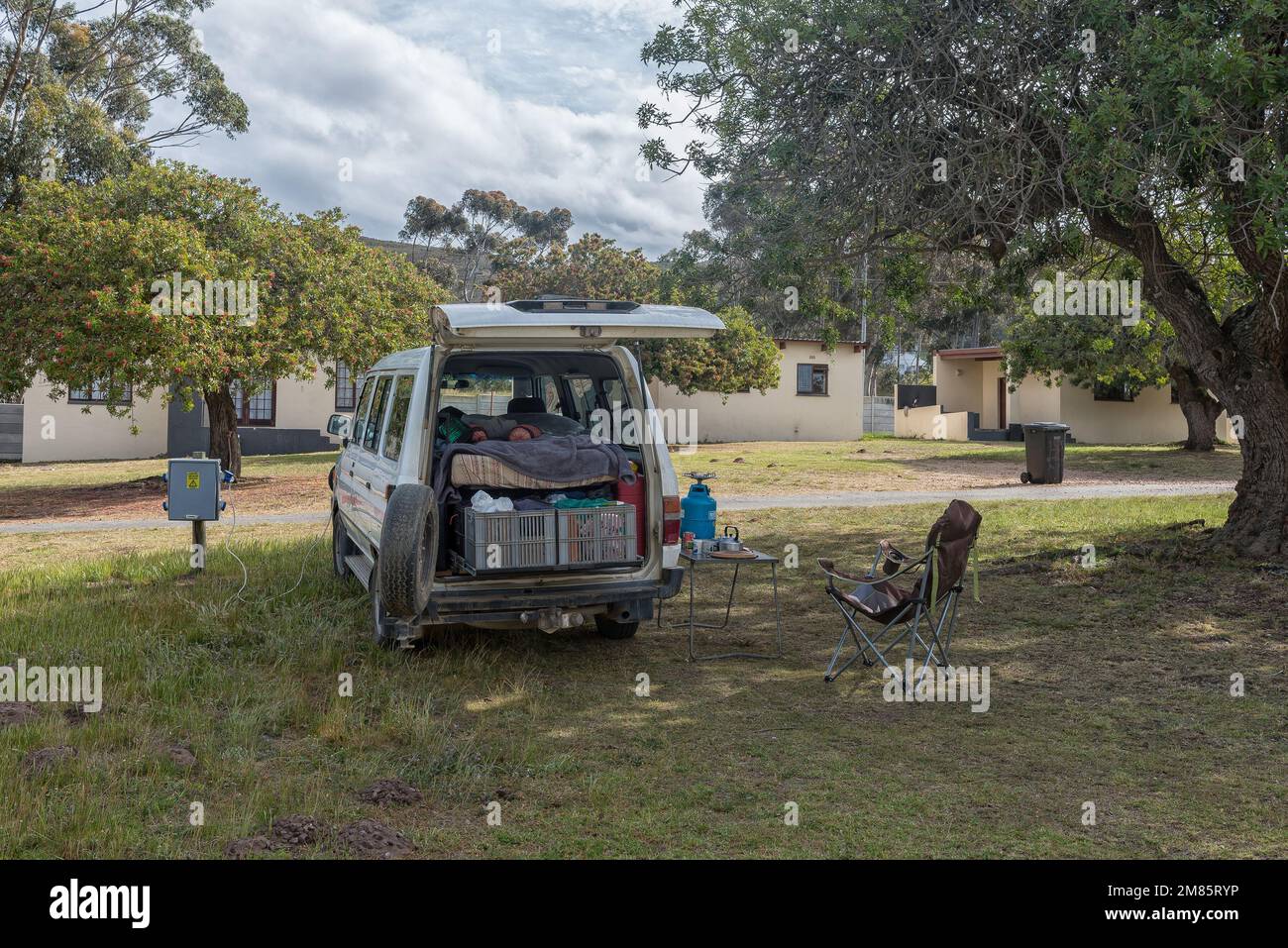 Bredasdorp, South Africa Sep 23, 2022 Camping at Suikerbossie Caravan Park in Bredasdorp in