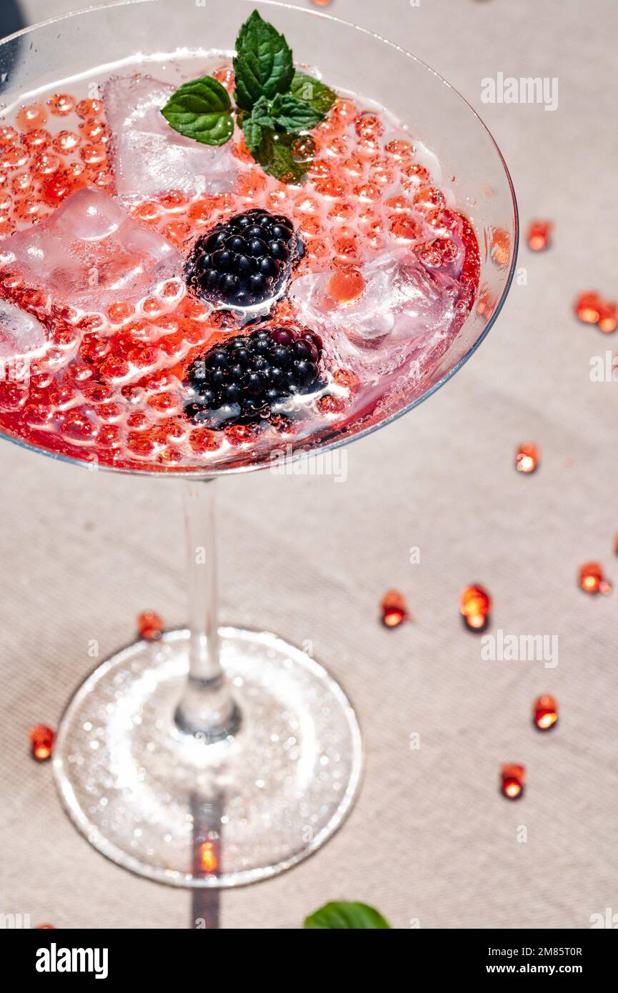 Iced drink with bubble pearls Stock Photo Alamy