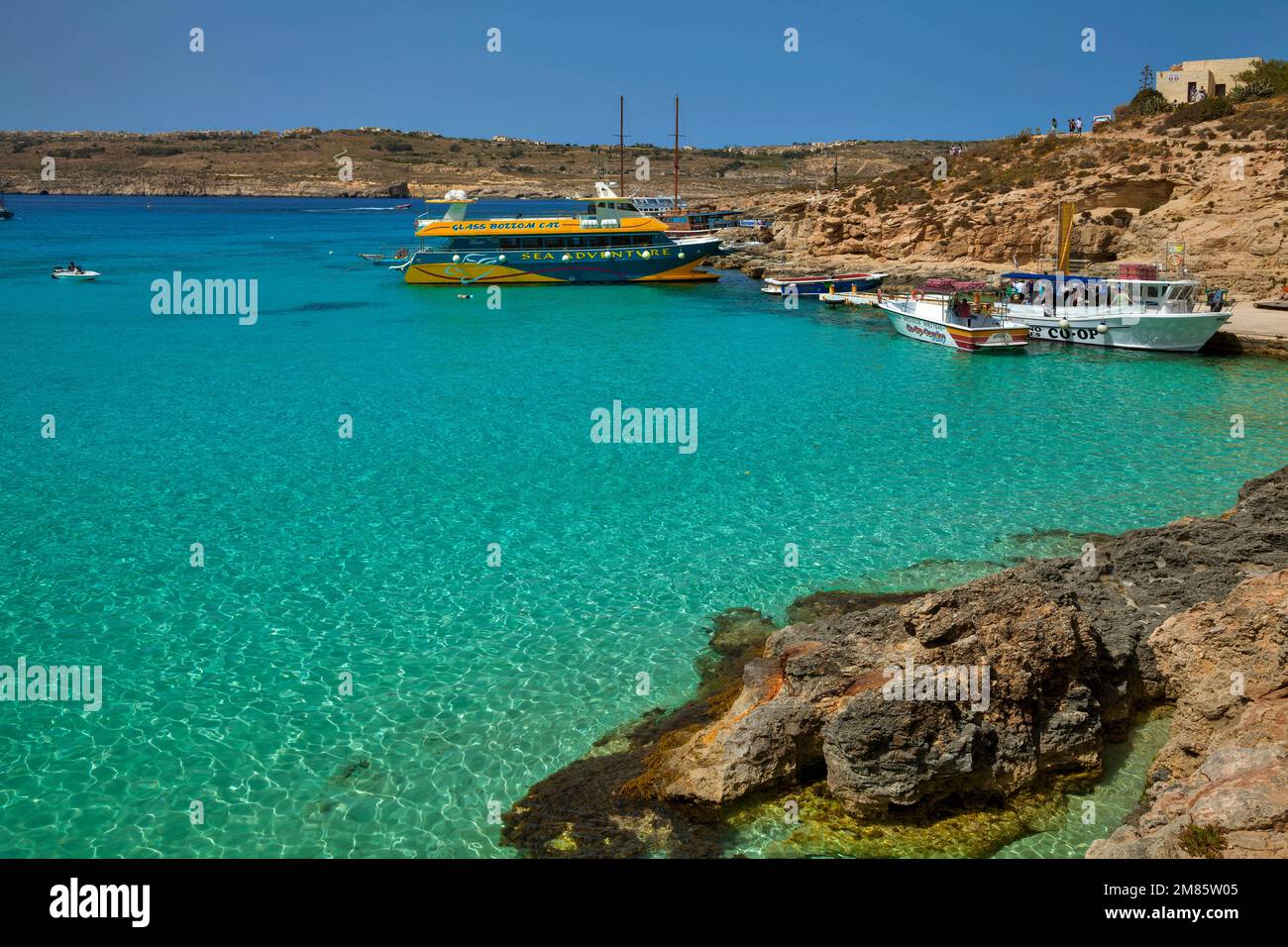 Blue Lagoon Tourist Boat Jetty, Comino, Malta, Europe Stock Photo Alamy