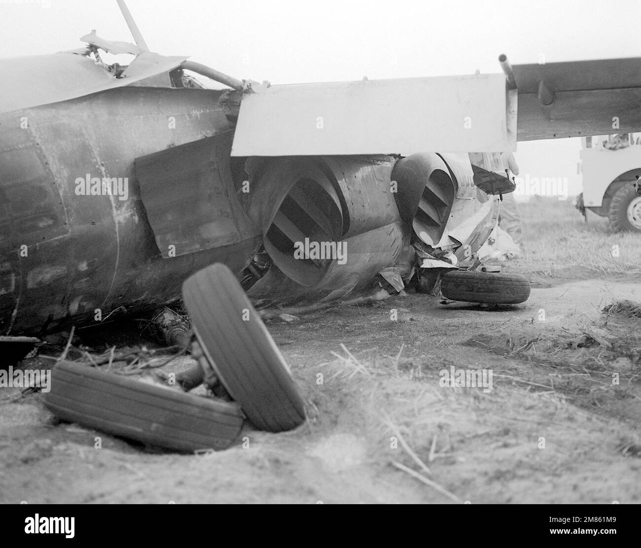 Tires lie scattered beside the exhaust nozzles of a Spanish AV8