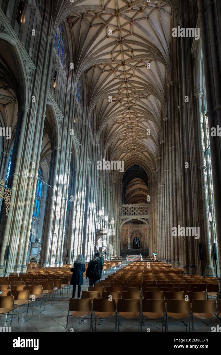 The Nave,Canterbury Cathedral,Canterbury,Kent,England Stock Photo