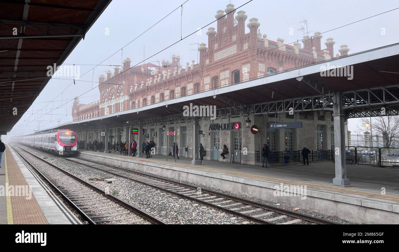 Spanish railway circulation by stations Stock Photo