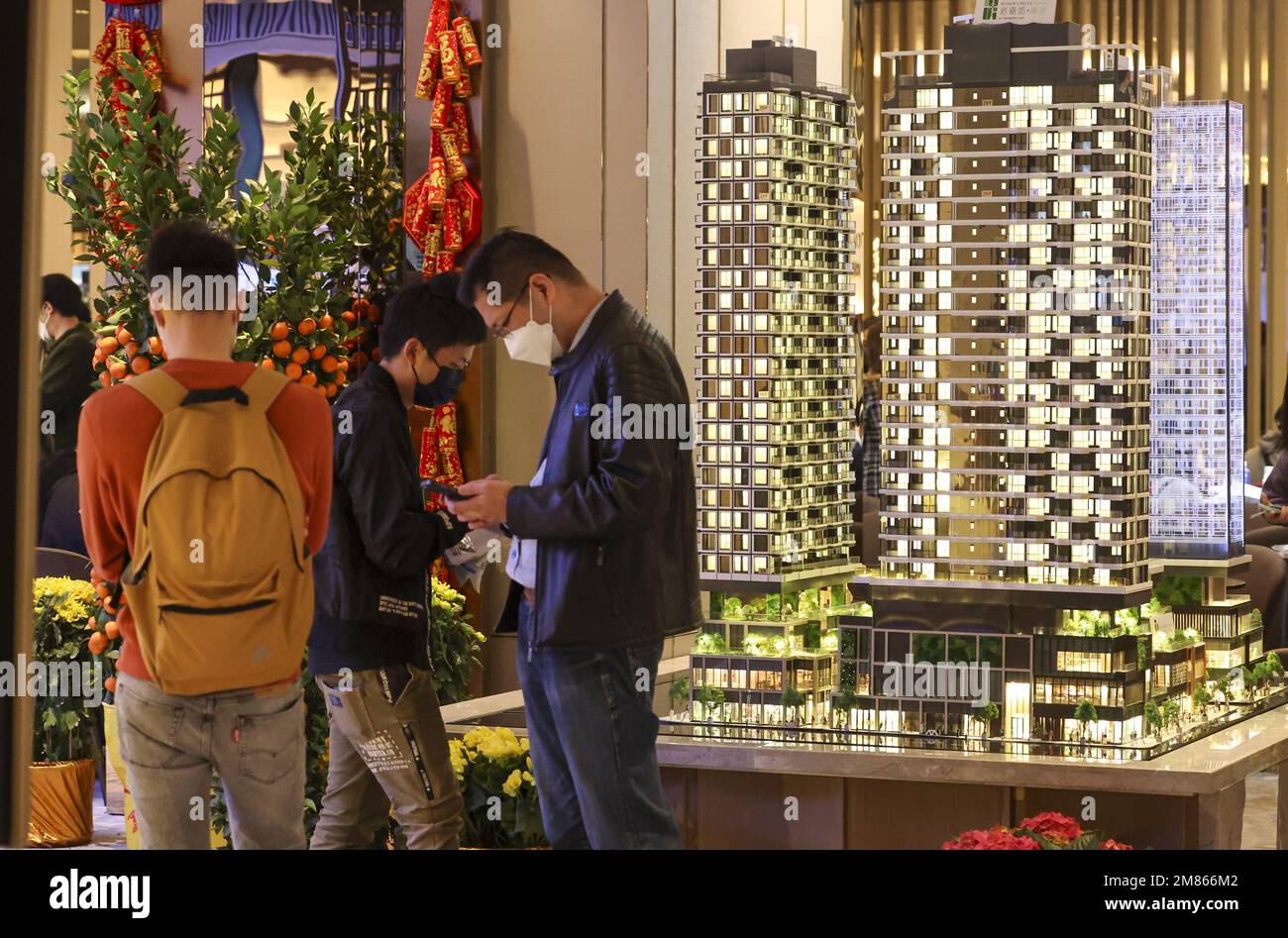 Potential buyers at the sales office of Henderson Landdeveloped One