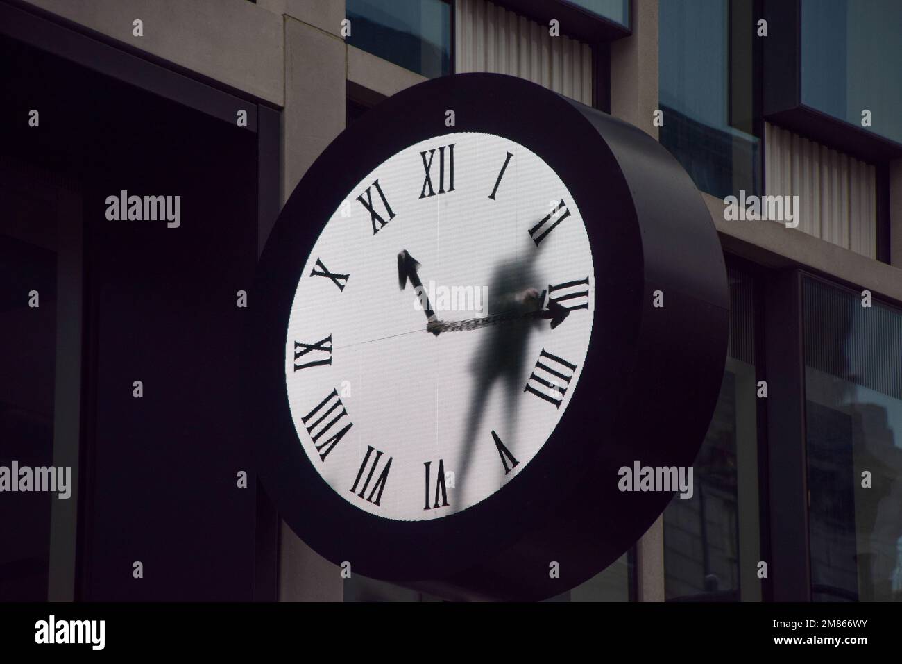 London, UK, 12th January 2023. A clock next to Paddington Station with