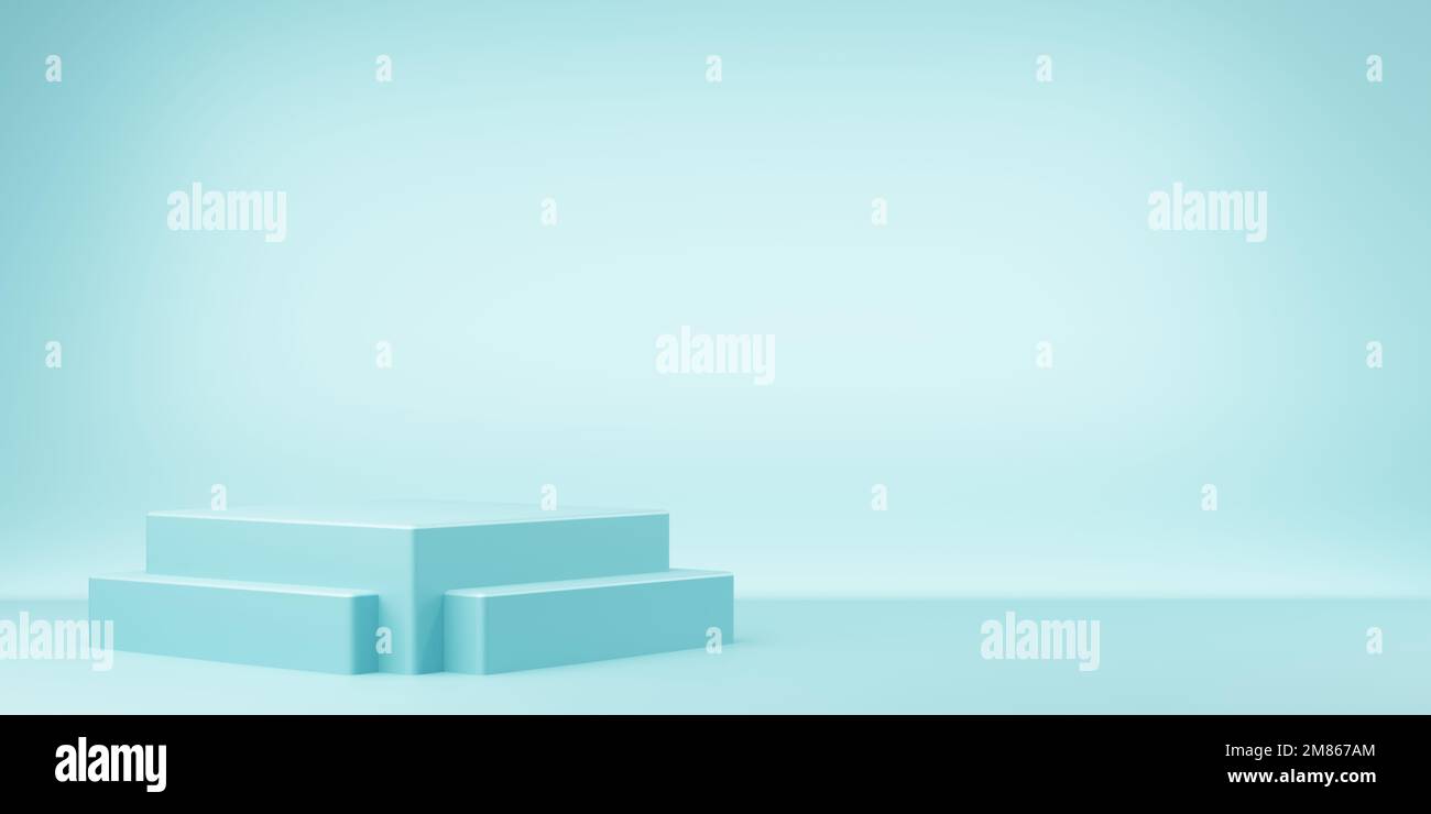 3d rendering of blue abstract geometric background. Scene for ...