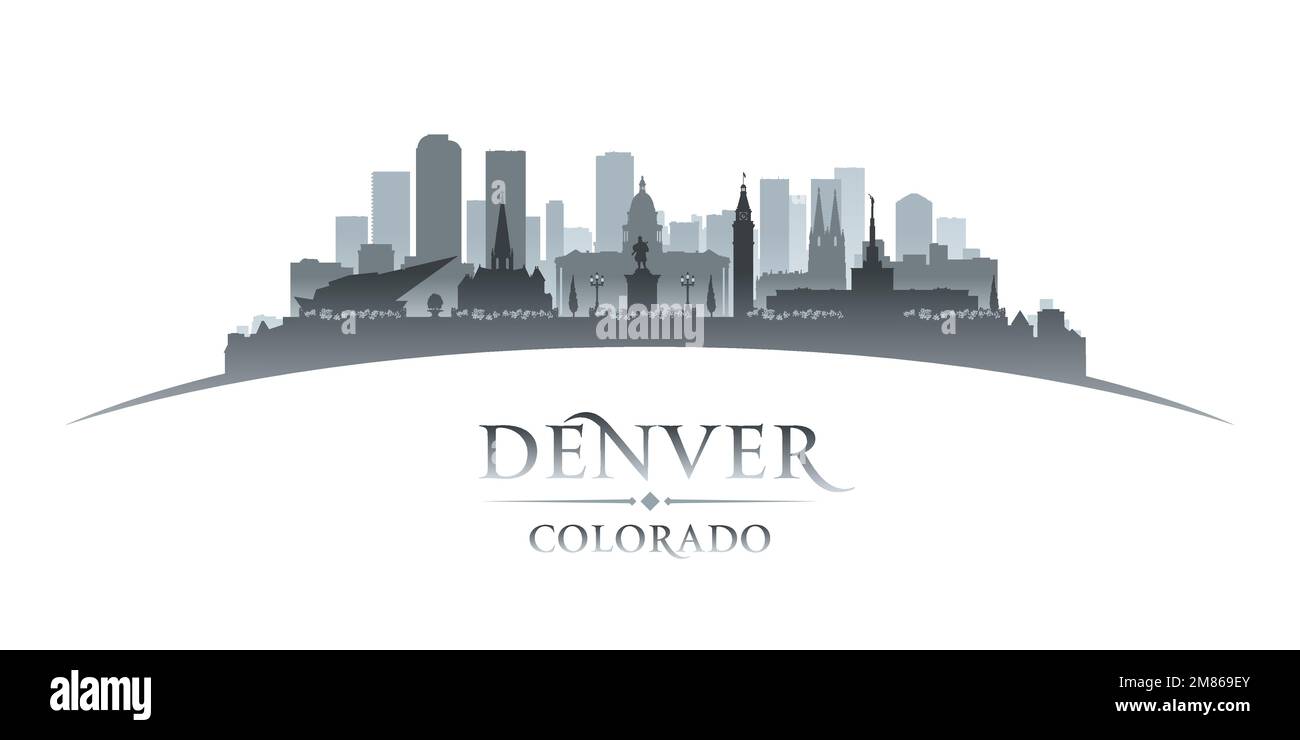 Denver Colorado city skyline silhouette. Vector illustration Stock Vector