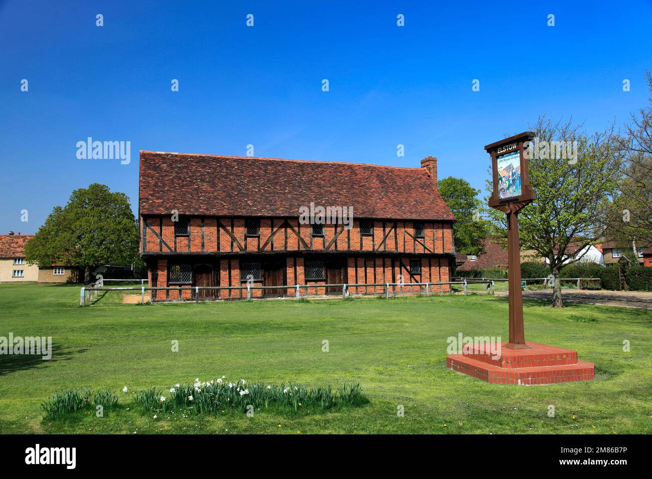 Spring, the Moot Hall; Elstow village; John Bunyans birthplace ...
