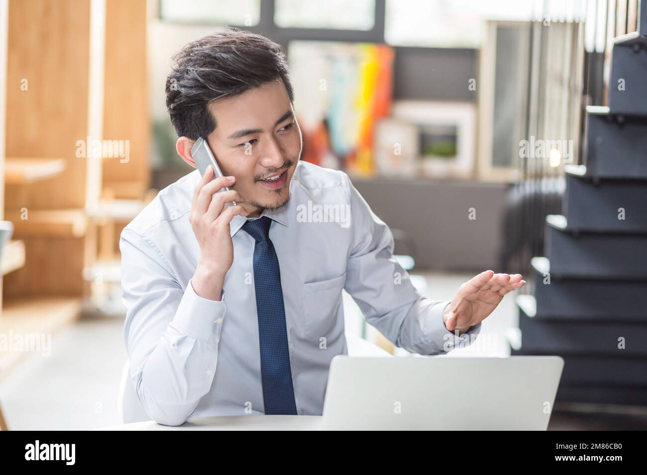 Business people make a phone call in the meeting room Stock Photo - Alamy