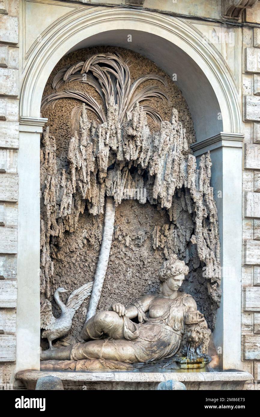 Statue of the river Tiber in Piazza delle Quattro Fontane, Rome, Italy Stock Photo