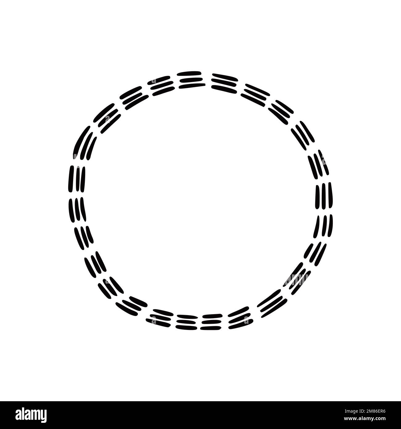 Rustic Circle Line Hand drawn circle line badge. Rustic, chalk grunge style circle badge ...