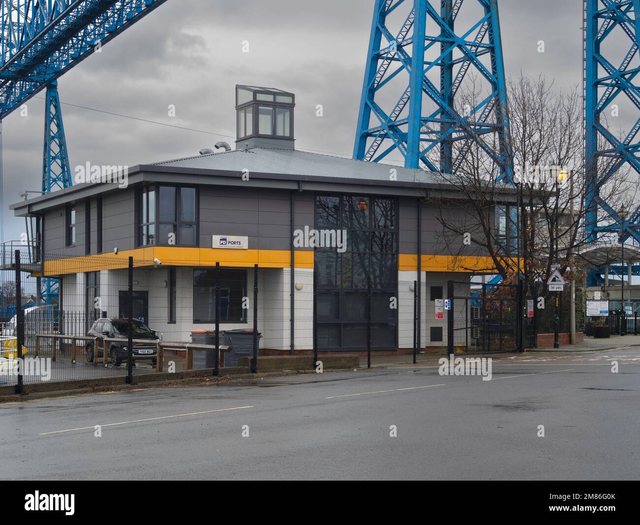 The PD Ports Harbour Masters Office adjacent to the Transporter Bridge
