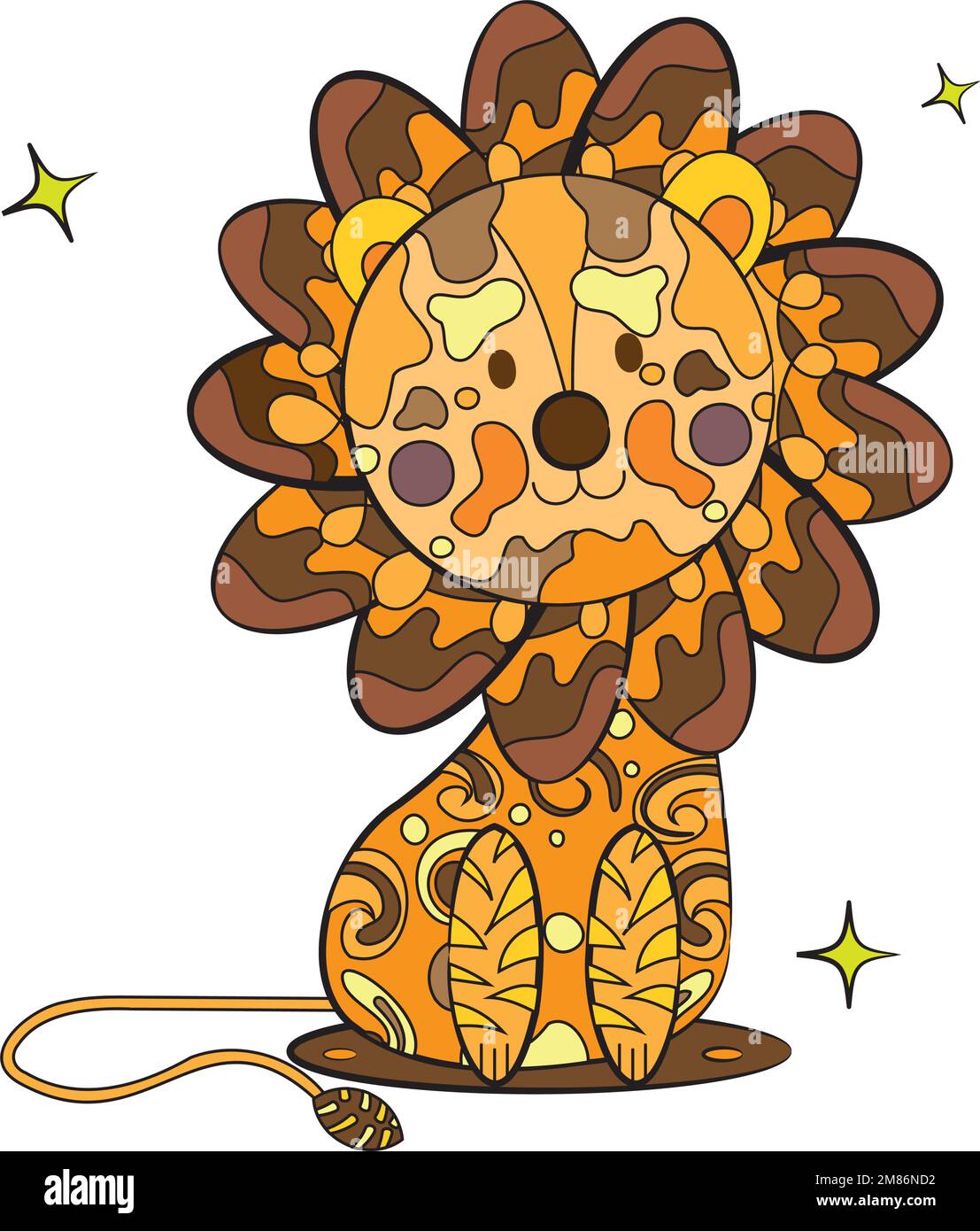 Isolated lion shape colored mandala Vector Stock Vector Image & Art - Alamy