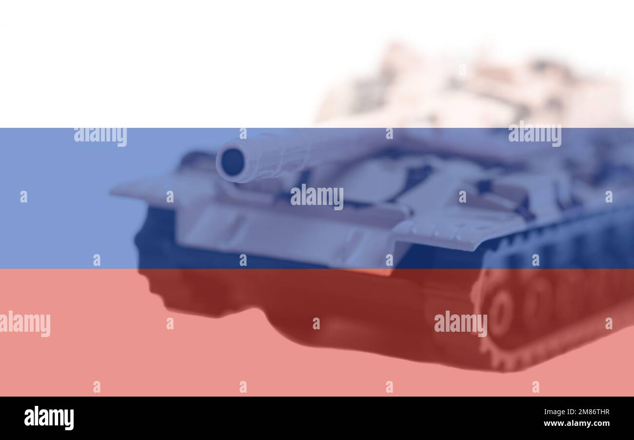 Tank with russian flag background. Military concept Illustration Stock ...