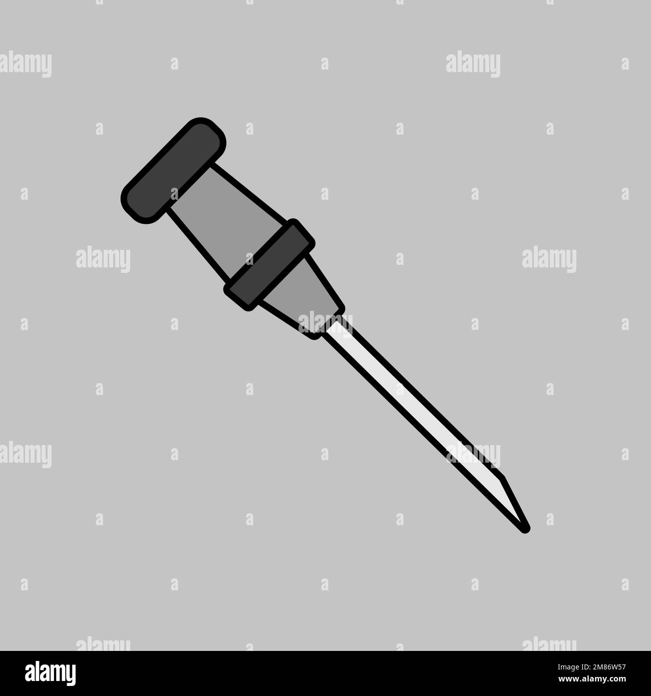 Catheter vector grayscale icon. Medicine and healthcare, medical support sign. Graph symbol for medical web site and apps design, logo, app, UI Stock Vector