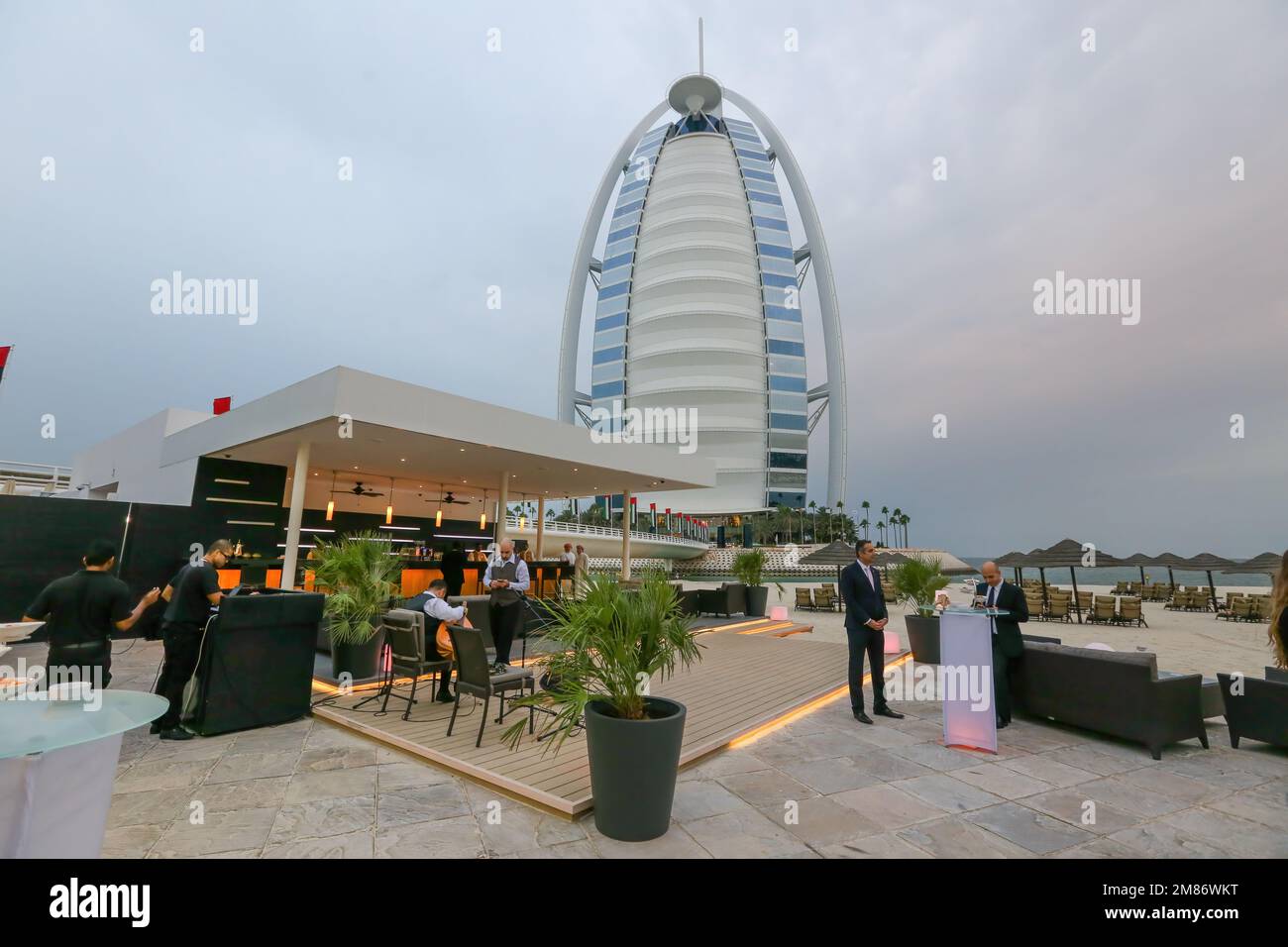 Dubai, United Arab Emirates. November 25th 2015 - The View of Burj Al Arab Hotel. Stock Photo