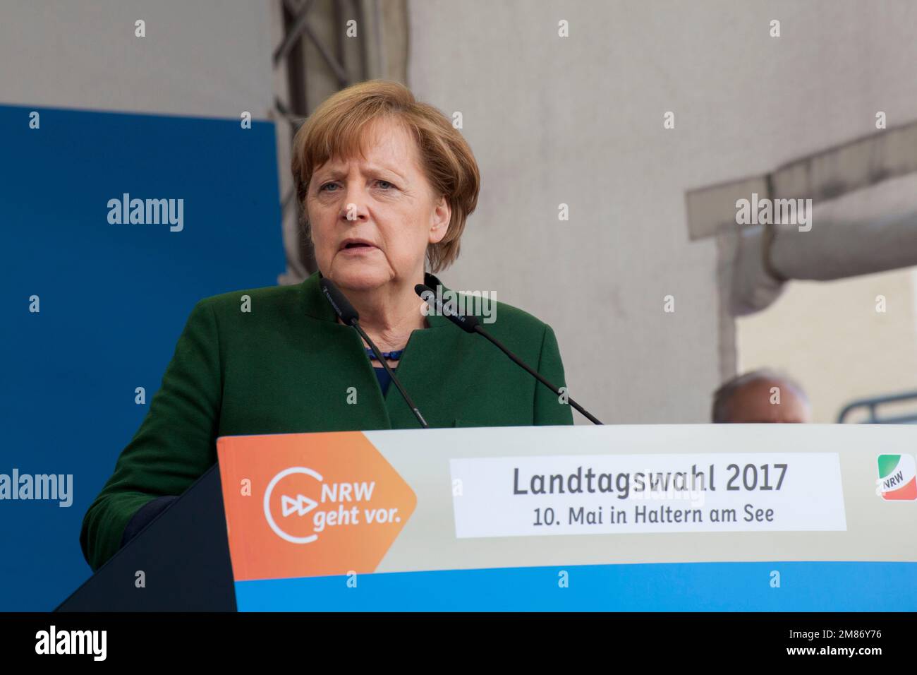 Angela Merkel was a German politician and former Chancellor of Germany. Stock Photo